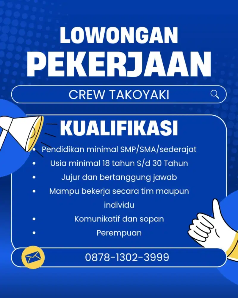 lowongan crew takoyaki