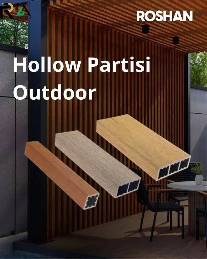 Partisi Hollow Outdoor Roshan | Timber Tube S M L | Sekat Outdoor