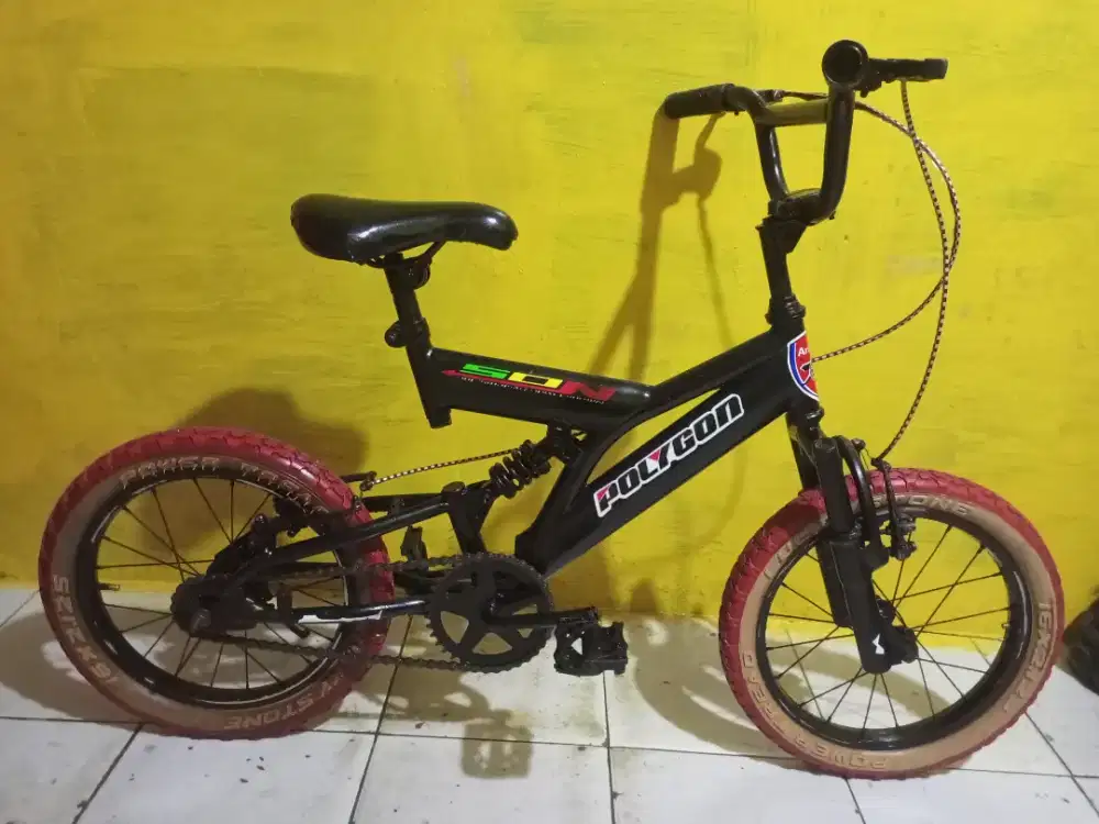 SEPEDA ANAK COWOK UKURAN 16 ada suspensi Tengah KOKOH SIAP PAKAI