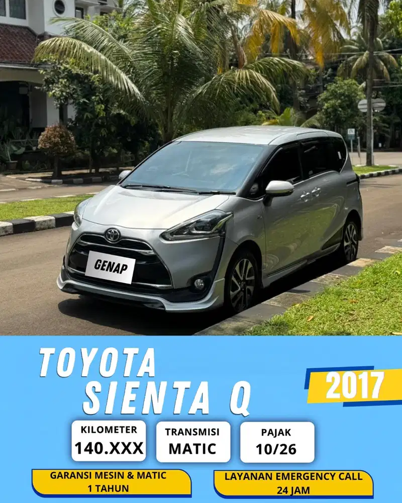 TOYOTA SIENTA Q 2017 CVT MATIC GENAP