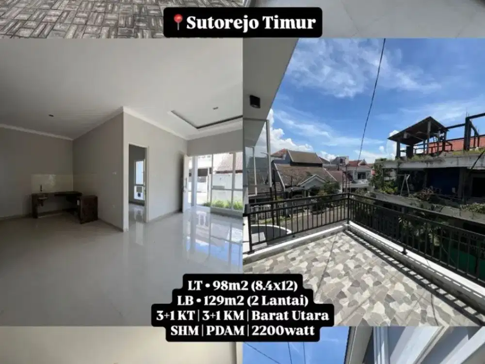 Dijual rumah baru sutorejo timur