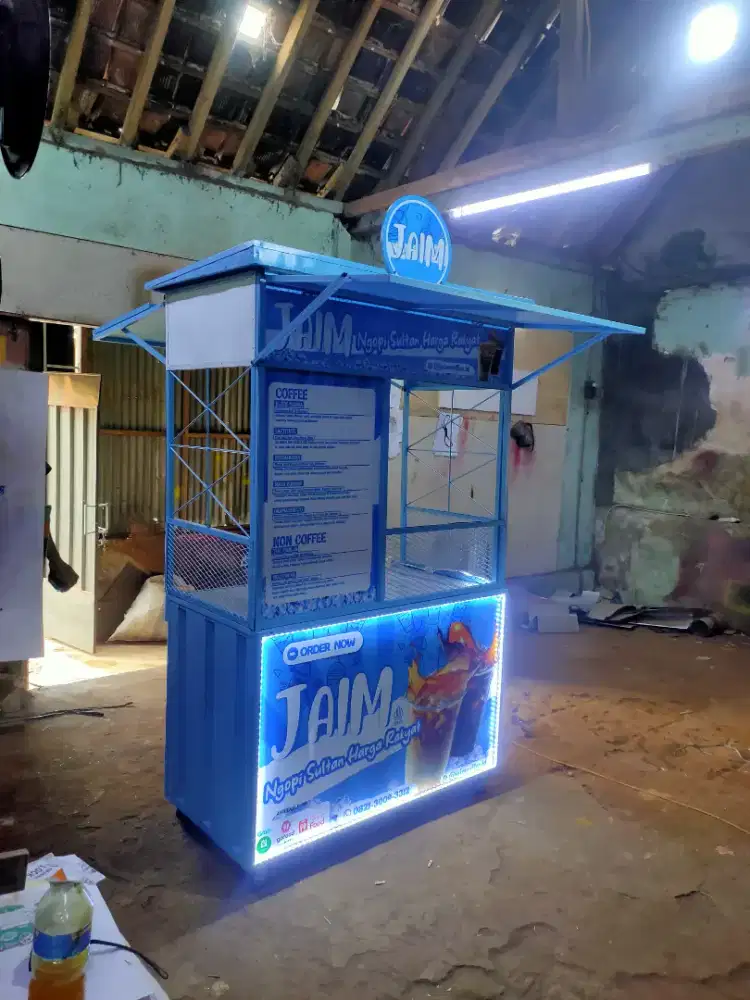 GEROBAK ALUMUNIUM FULL BOOTH STAND