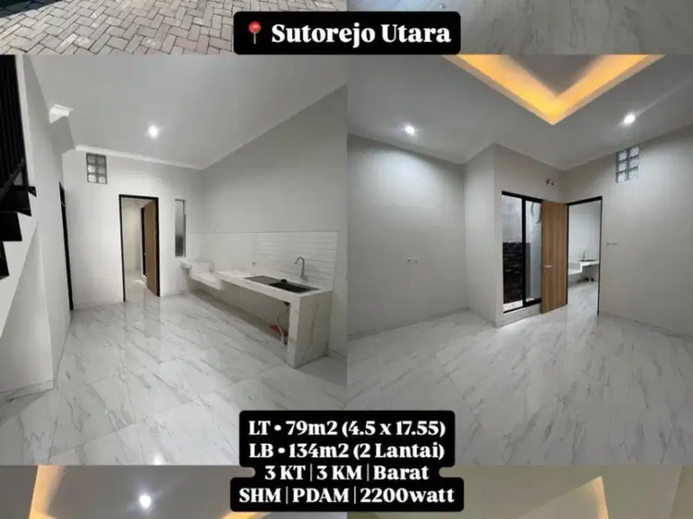 Dijual rumah baru sutorejo utara