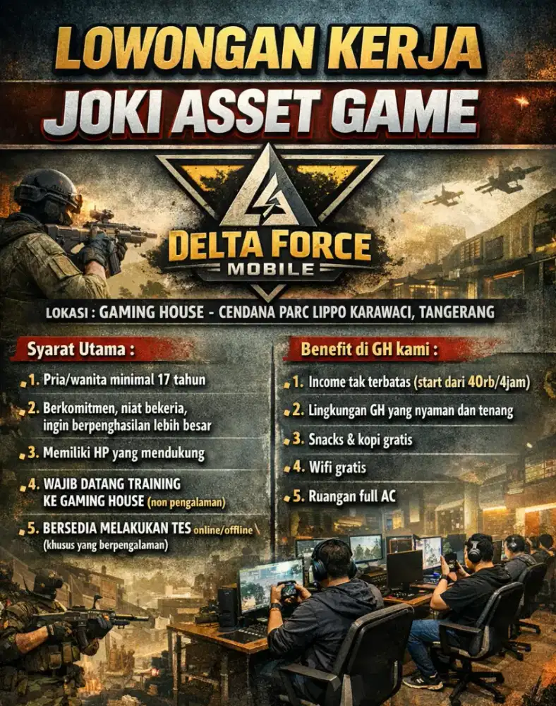 DIBUTUHKAN PEMAIN GAME YANG MAU INCOME TAMBAHAN (HARAP BACA DESKRIPSI)