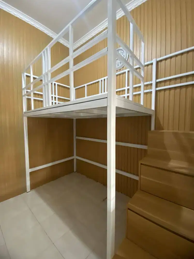 Ranjang Tingkat Besi Hollow / Ranjang Anak / Storage Tangga