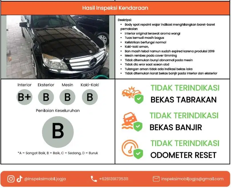 Mercedes-Benz C200 CGI (W204) 2010 – Rawatan & Lulus Inspeksi
