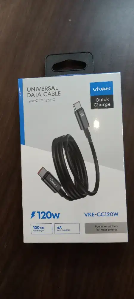 VIVAN VKE-CC120W Kabel Data Charger USB TYPE C To C 120W