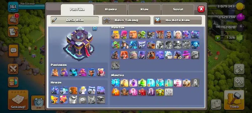 Jual akun coc TH15 nego