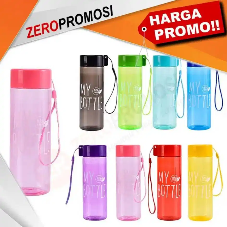 Botol Minum My Bottle Bulat 500ML Custom Logo untuk Branding Perusahaa