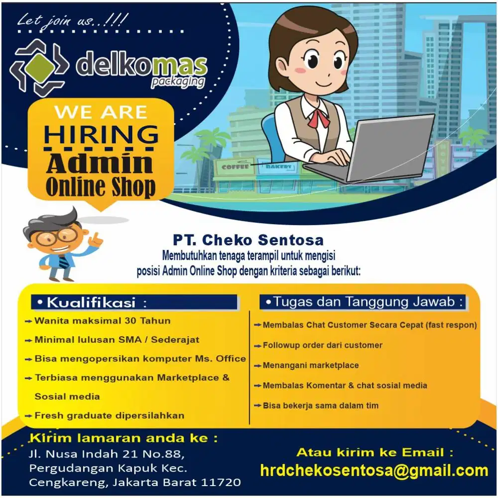 Lowongan Kerja Admin Online Shop