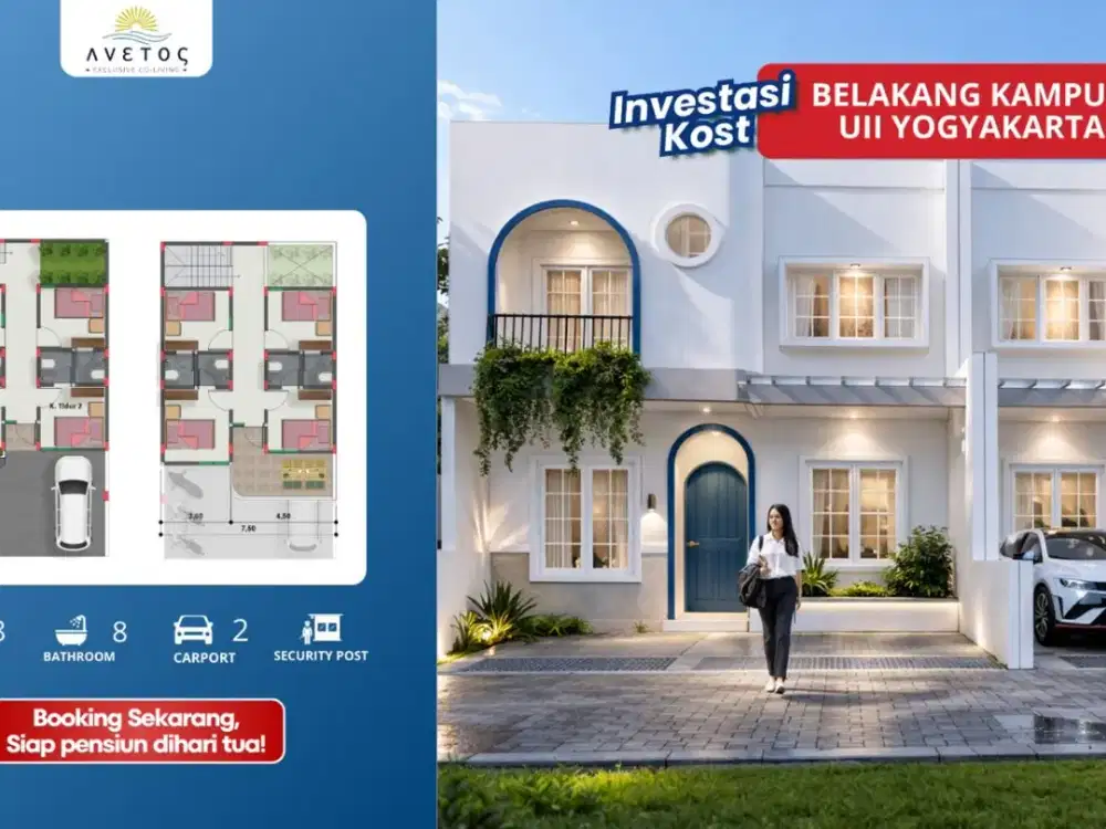 KOS EKSKLUSIF YOGYAKARTA MODERN 2 LANTAI AKSES ASPAL LEBAR