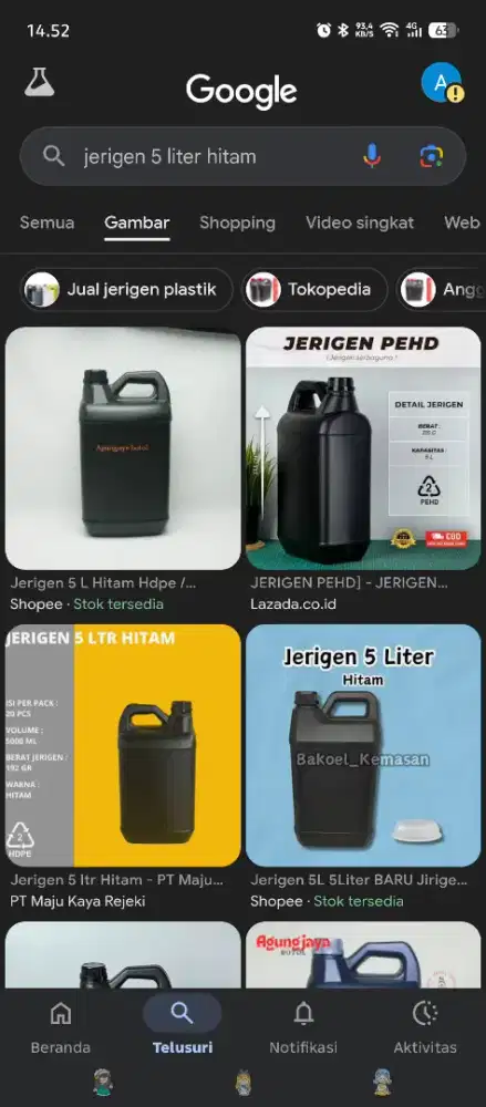 Jual jerigen 5L warna hitam
