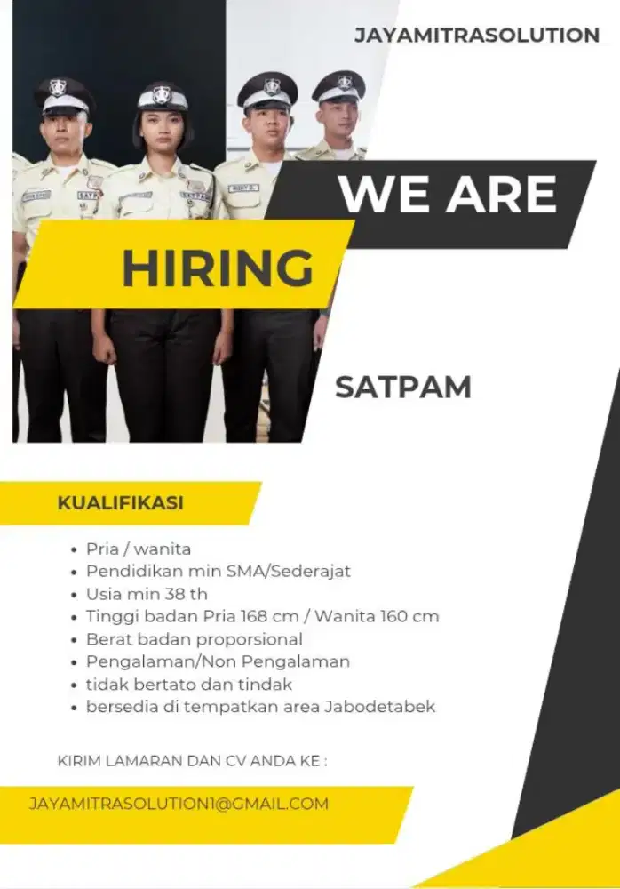 LOWONGAN KERJA SATPAM ( SECURITY)