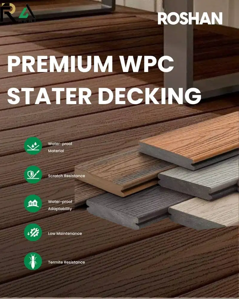 Premium WPC Solid Starter Decking Roshan 2200 x 138 x 23mm  Full Solid