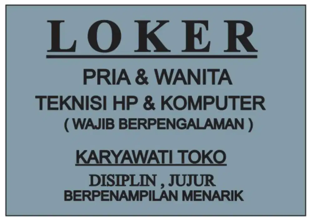 Loker pria dan wanita