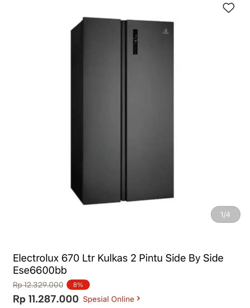 KULKAS ELECTROLUX SBS 670liter