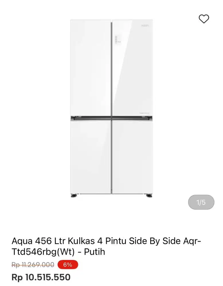 KULKAS AQUA MULTIDOOR 456liter