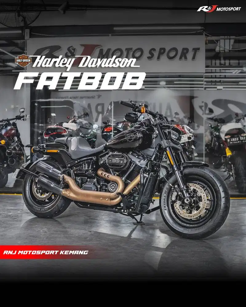 Harley Davidson Fatbob 114 Nik 2019 Odo 9600 Knalpot V&H  Warna Hitam