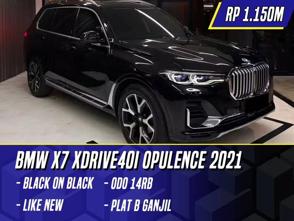 BMW X7 xDrive40i Opulence 2021 NIK 2020 Black Hitam X 7 xDrive
