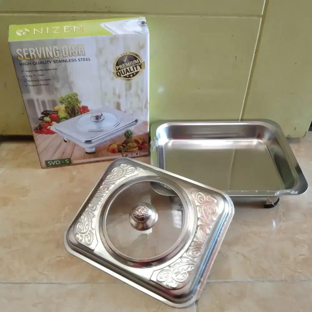 Fash Food Dish/ Wadah Saji Kotak Prasmanan Tutup Kombinasi Kaca NIZEN