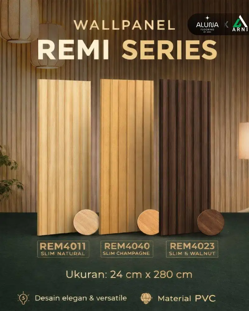 WALLPANEL REMI Series PVC | WallPanel Motif Kayu | Dekorasi Dinding