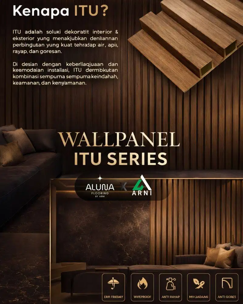 WALLPANEL ITU Series PVC | WallPanel Motif Kayu | Dekorasi Dinding Mot