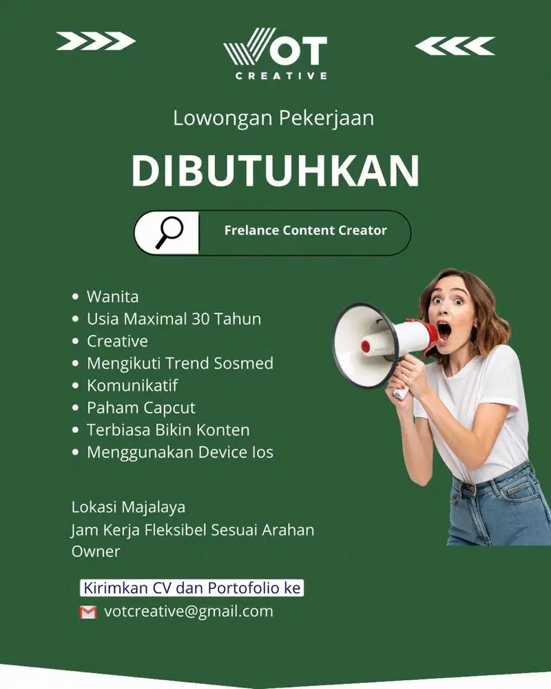 Lowongan kerja Frelance Konten Kreator