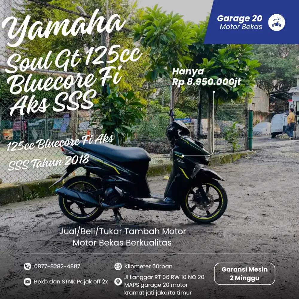 Yamaha Soul Gt 125cc Aks SSS Blue core Tahun 2018 Pajak Off