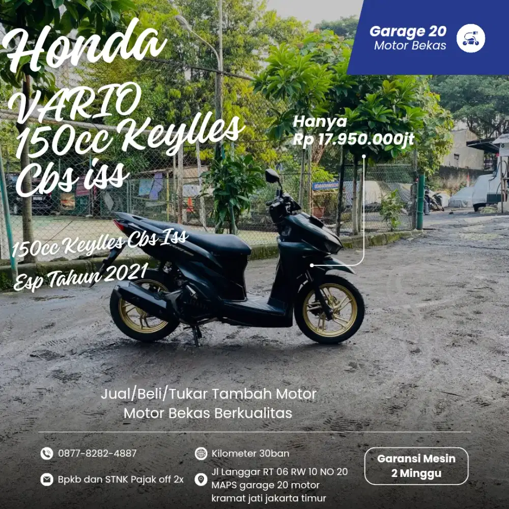 Honda Vario 150cc Keylles Cbs Iss Esp Tahun 2021 Pajak Off