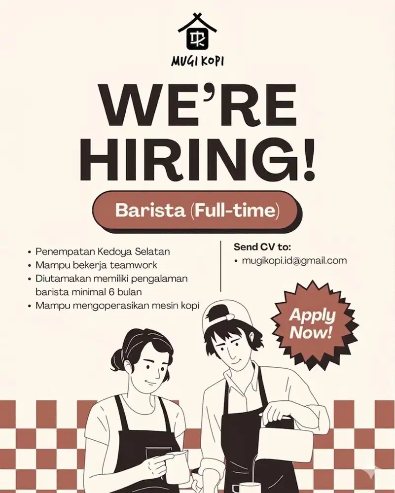 Lowongan Barista / Junior Barista
