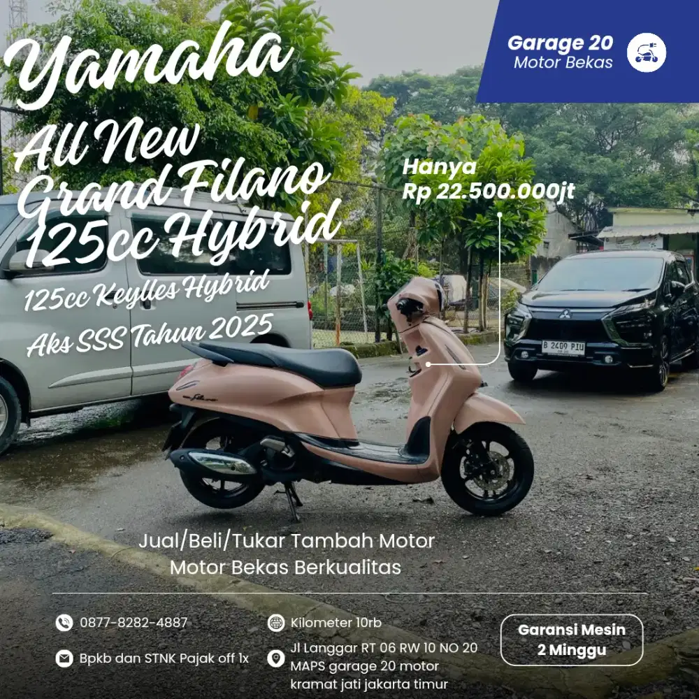 Yamaha Grand Filano 125cc Keylles Aks SSS Tahun 2025 Pajak Off