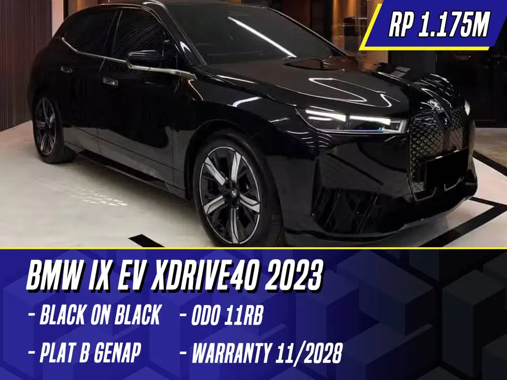 BMW iX EV xDrive40 2023 Black Hitam Listrik Electric i  X