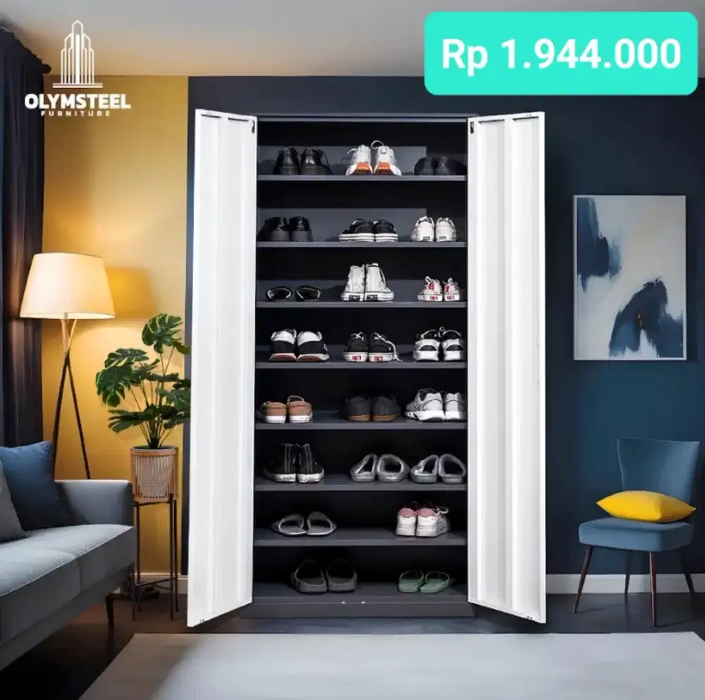 Lemari Sepatu Bahan Plastik Besi Dan Partikel Murah Area Jogja (dwi)