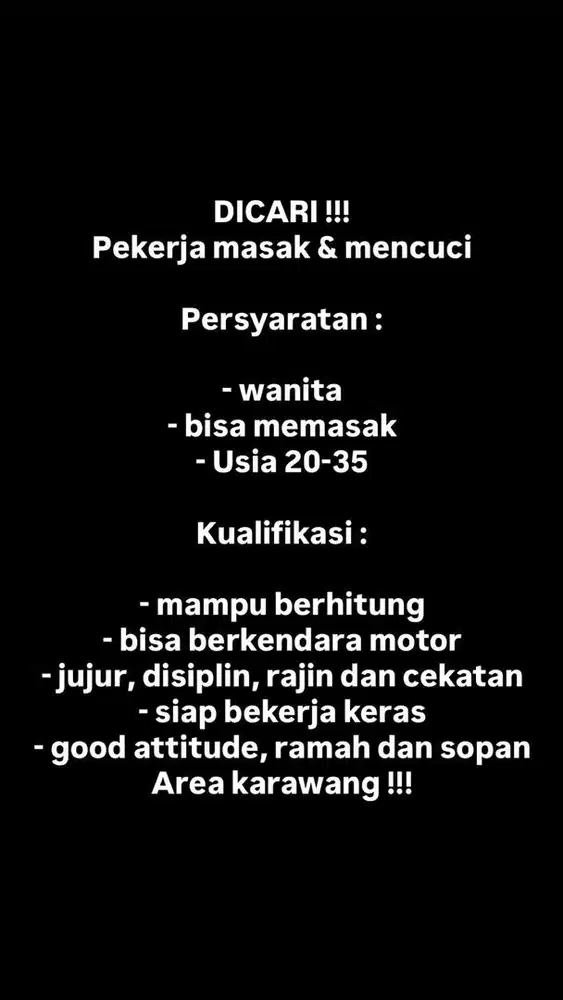 Dicari Karyawan Dagangan jualan