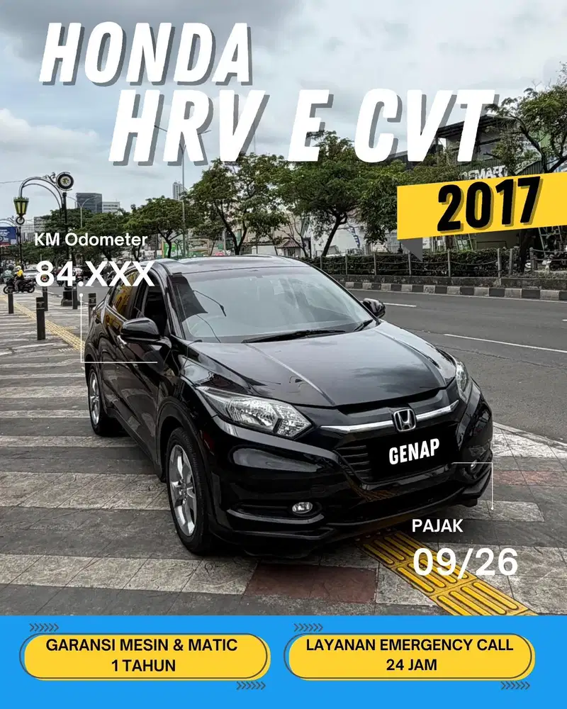 HONDA HRV E 2017 CVT MATIC / GENAP