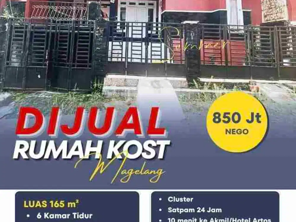 Dijual Rumah Kost di Tanjung Mertoyudan Kab. Magelang  , FULL FURNISHED