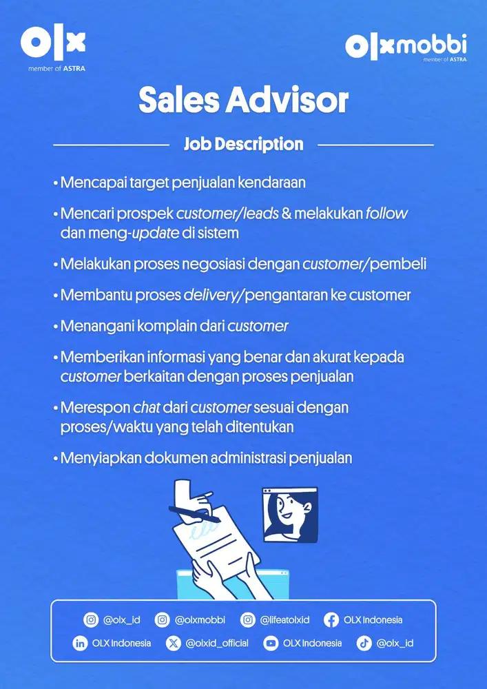 Sales Advisor (Sales Mobil Second)