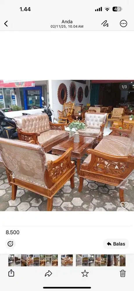 kursi tamu jati rosa linda mewah