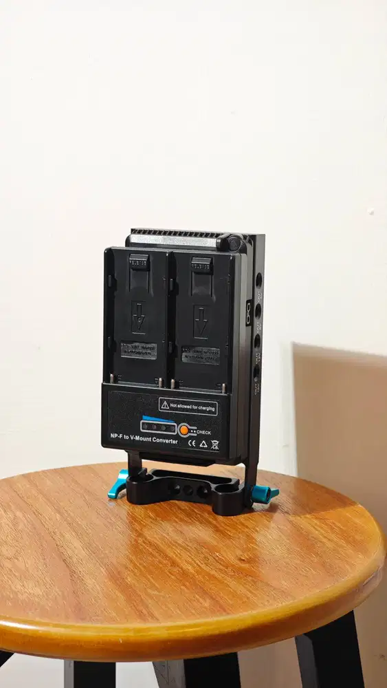 NP-F to V-mount Battery Converter with 15mm Rod Clamp