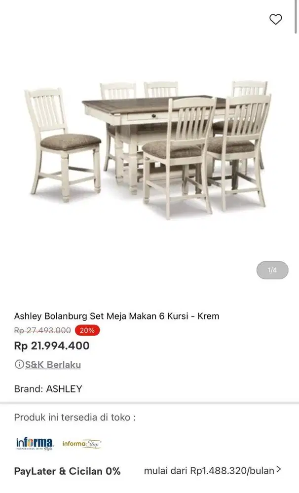 Meja makan 1set