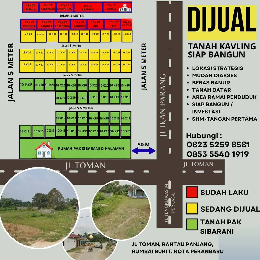 Tanah Kavling Strategis - Rumbai Bukit (Dekat Simpang 4)