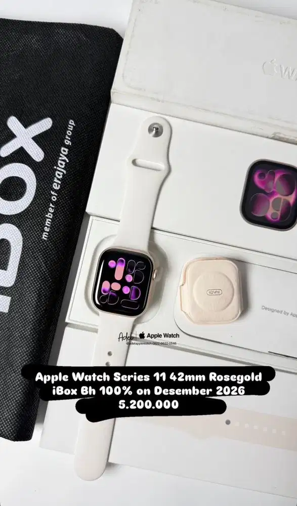 Apple watch series 11 42mm Rosegold ibox bh 100 on Januari 2027 iwatch