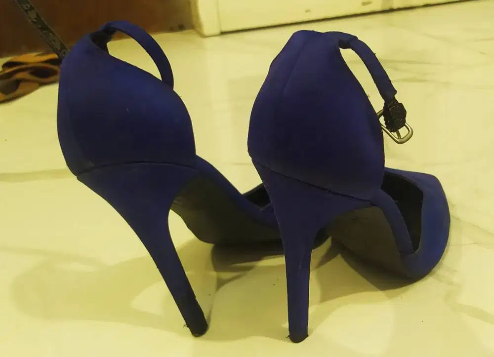 New Look Electric Blue Ankle Strap Heels Size 39 - Mulus