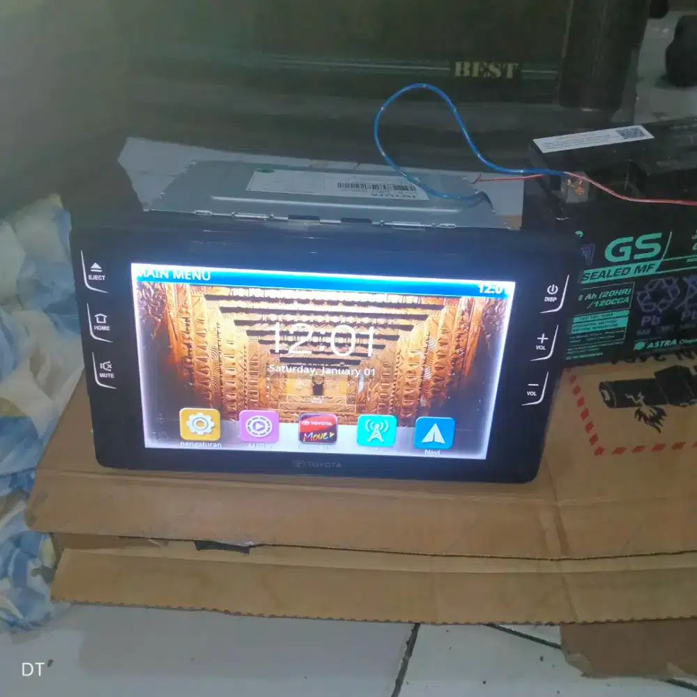 Head unit,roof monitor/tv dan frame ex ori bawaan Alphard 2017