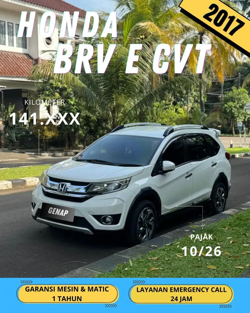 HONDA BRV E 2017 CVT MATIK / GENAP