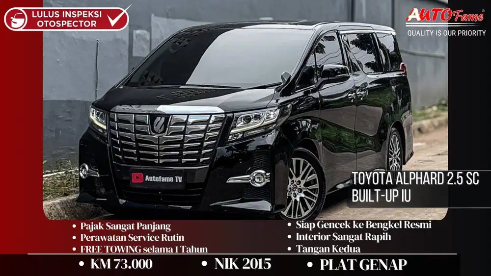 Toyota Alphard 2.5 SC Built-Up IU NIK 2015 Black On Black