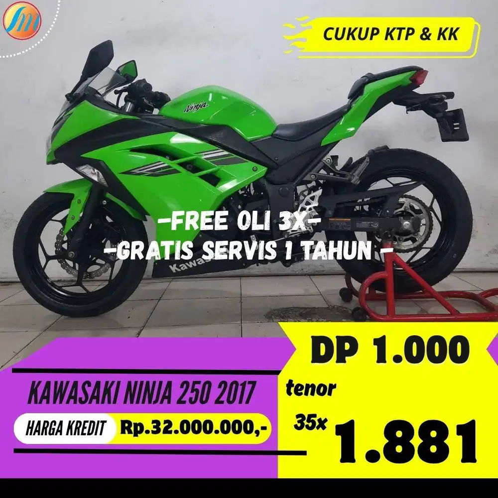 KAWASAKI NINJA 250 2017 KREDIT DP 1JUTA ANGSURAN SANGAT TERJANGKAU