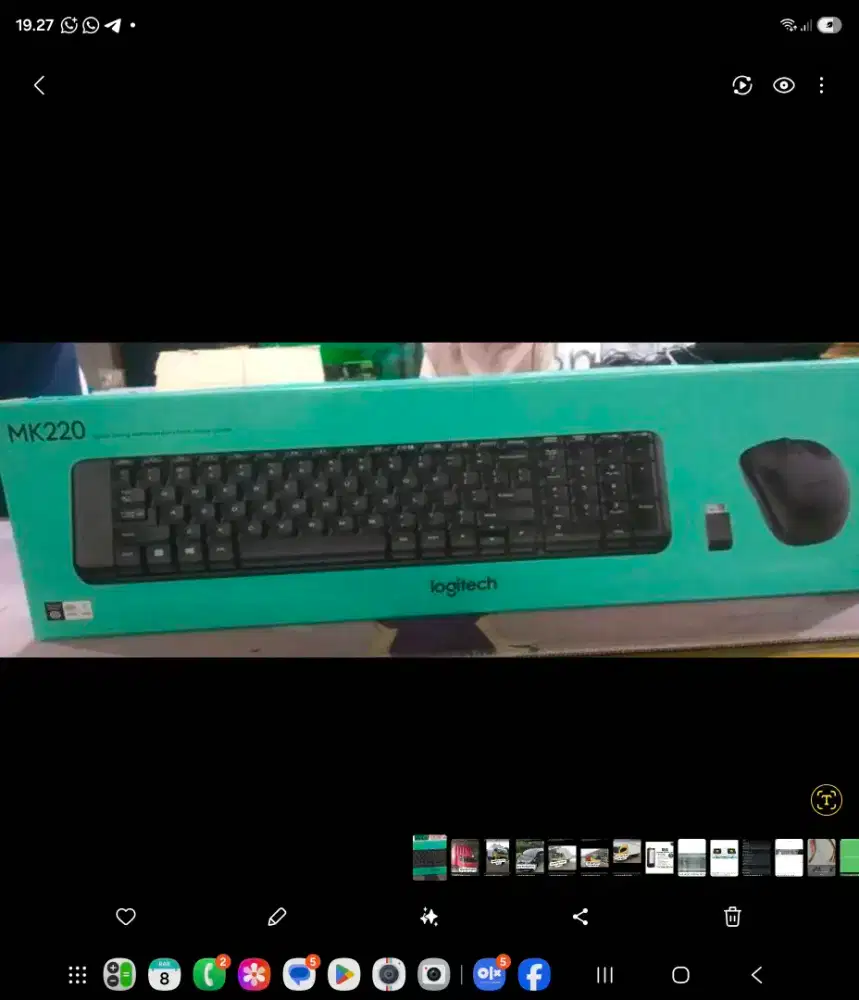 Keyboard Mouse Logitech MK 220 keyboard Mouse Wireless asli pabrikan