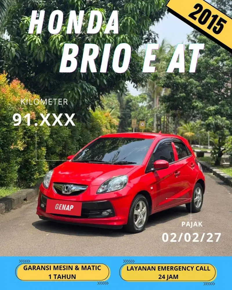 HONDA BRIO E SATYA 2015 AT MATIC GENAP