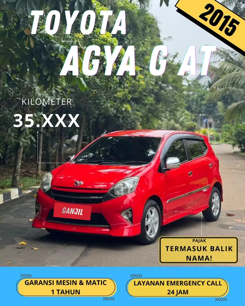 TOYOTA AGYA G 2015 AT MATIC GENAP